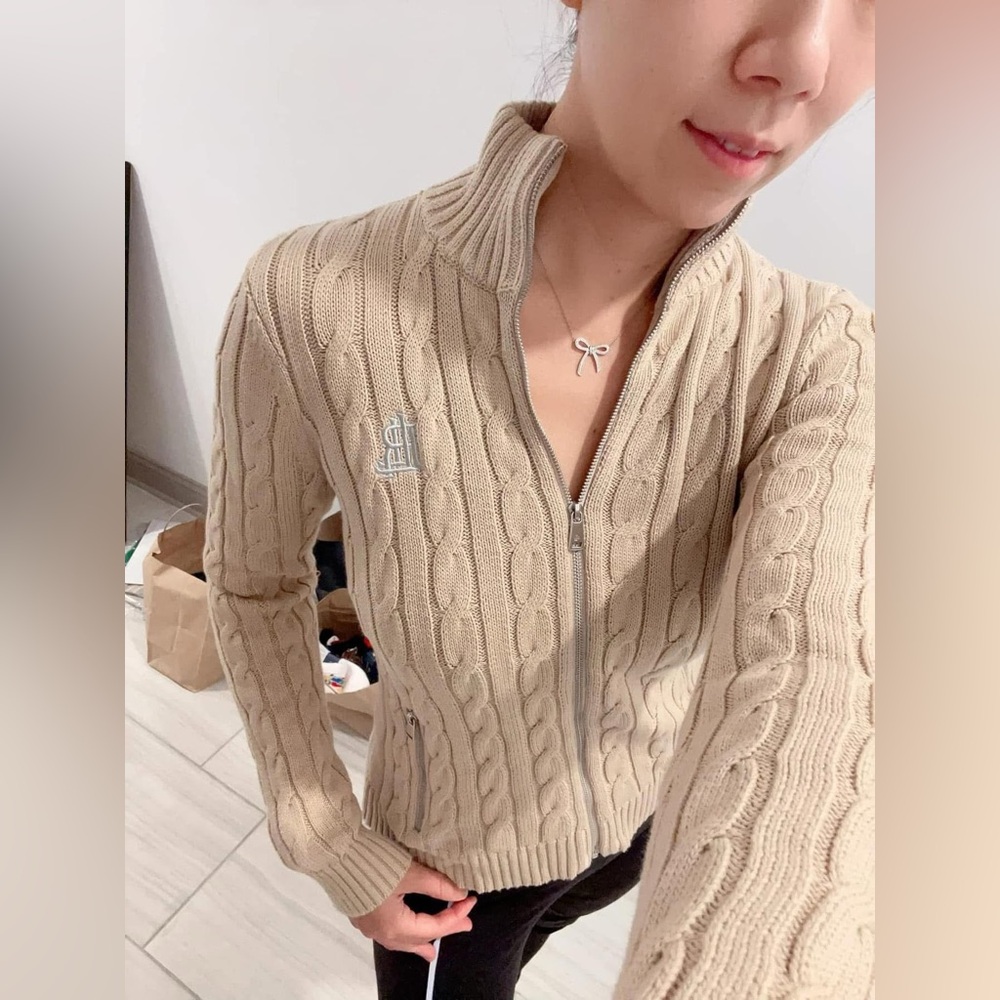Ralph Lauren women Beige Cable Knit Women's Sweater